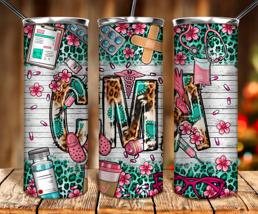 Teal and Pink Leopard CMA Tumbler